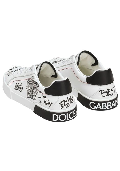 Scarpe unisex bianche in pelle DOLCE E GABBANA | DA5212/PIABIANCO